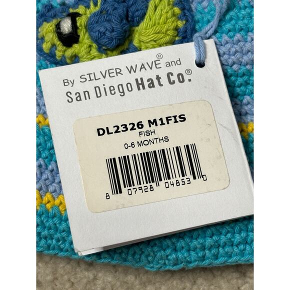 San Diego Hat Co NWT Boys Blue Bucket Hat 0-6M Fish Crochet Knitted Hat Cotton - Picture 7 of 7